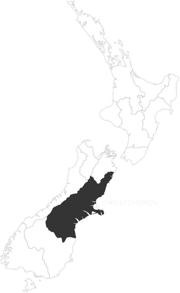 Map of New Zealand showing the region