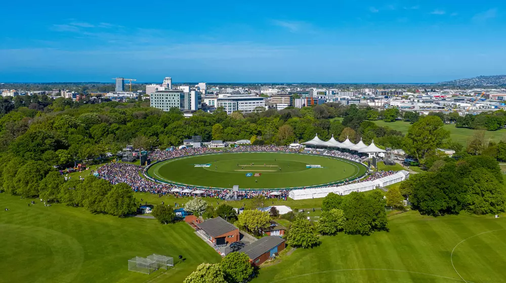 Hagley Oval Aerial View
