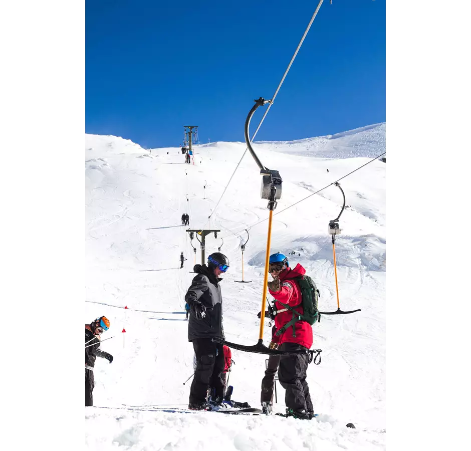 Mount Cheeseman people getting on to T Bar.