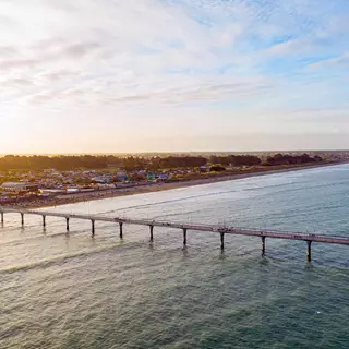 Hero Christchurch New Brighton Sunset Pier Drone